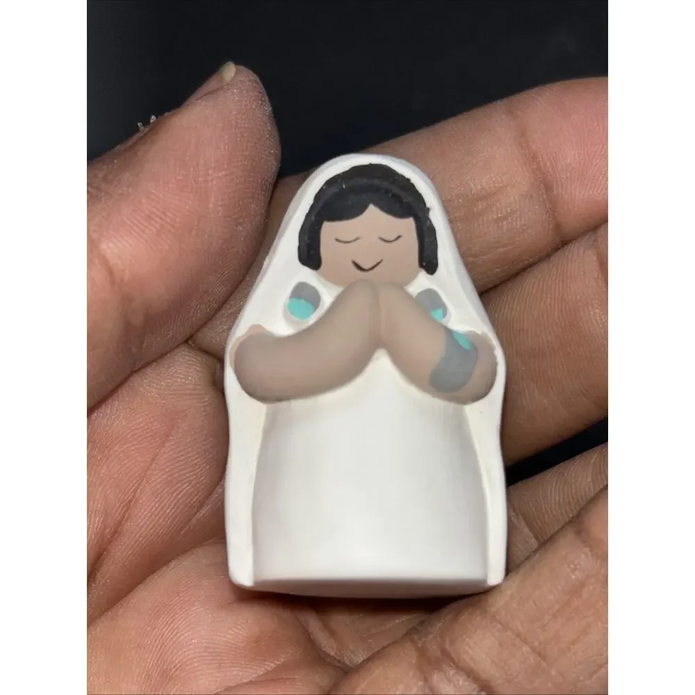Vtg 90s Cleo Teissedre Southwest Mission/Christmas - Nativity Pottery Creche
